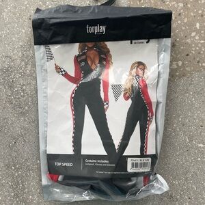 Forplay “Top Speed” Black and Red Jumpsuit costume